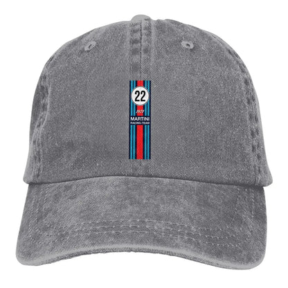 Washed Men's Baseball Cap Racing Team Trucker Snapback Caps Dad Hat Martini Racing Golf Hats