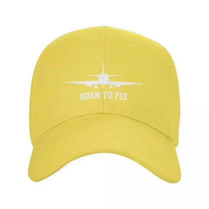 Born To Fly Airplane Baseball Cap Outdoor Women Men's