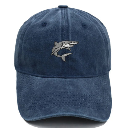 Shark Embroidery Design Baseball Cap