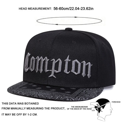 Unisex Compton Letter Embroidery Hip-hop Hats Spring Autumn