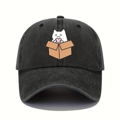 Cute Cat Printed Pattern Baseball Hat Cute Style Men's and Women's