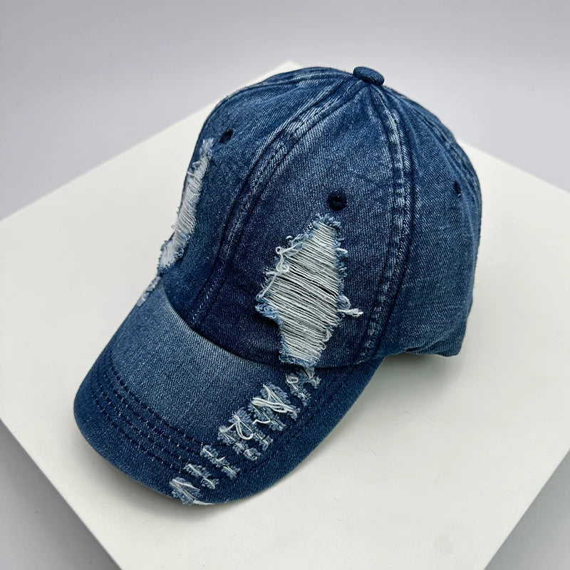 Retro Men Women Baseball Hats Cotton Embroidery Washing