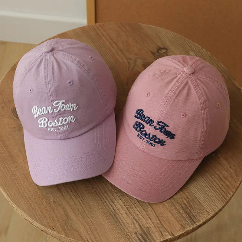 Retro Letter Embroidery Baseball Caps for Women