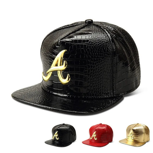 Trendy PU Crocodile Skin Hip Hop Cap For Men Women