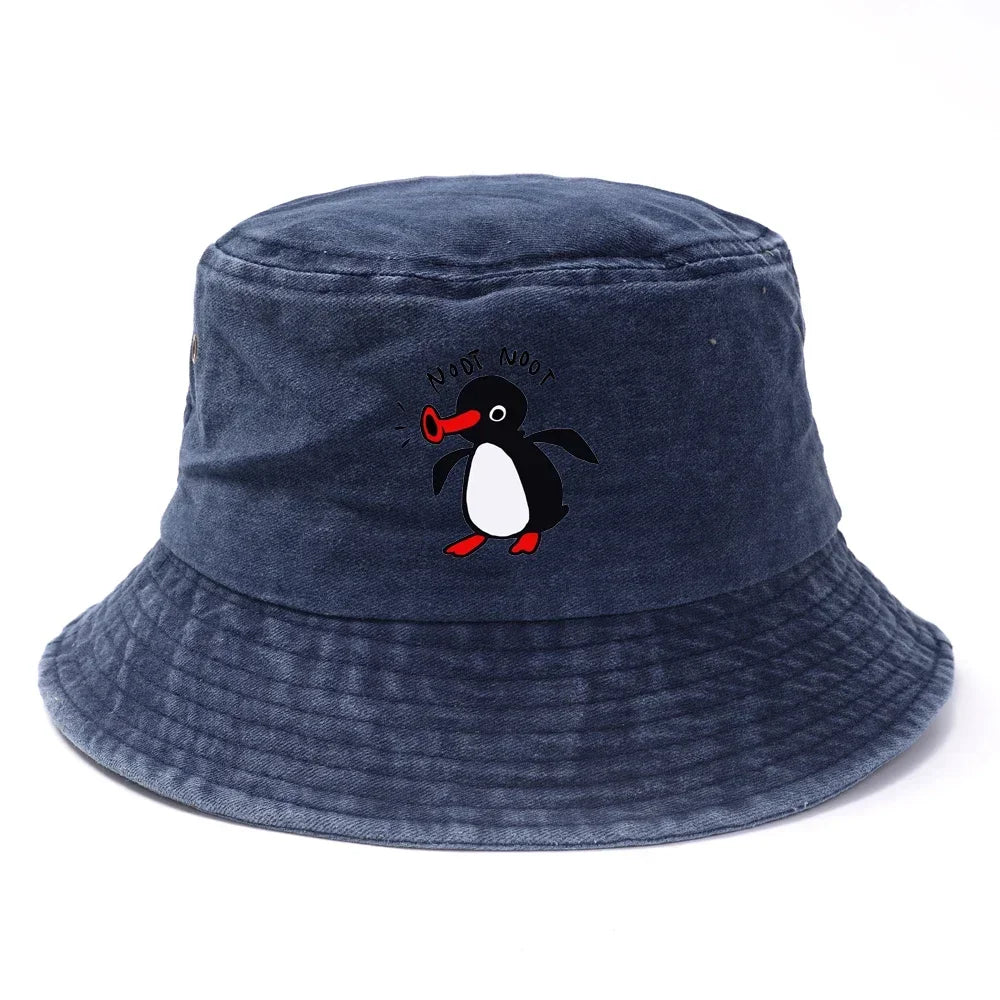 Summer Penguin Bucket Hat Reversible Bob Men Women Cotton