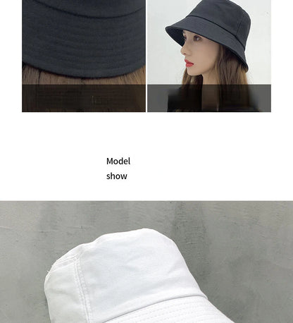Fashion Bucket Hats Solid Panama Sunscreen Fisherman Cap Outdoor Beach Sun Cap Hat For Women Men