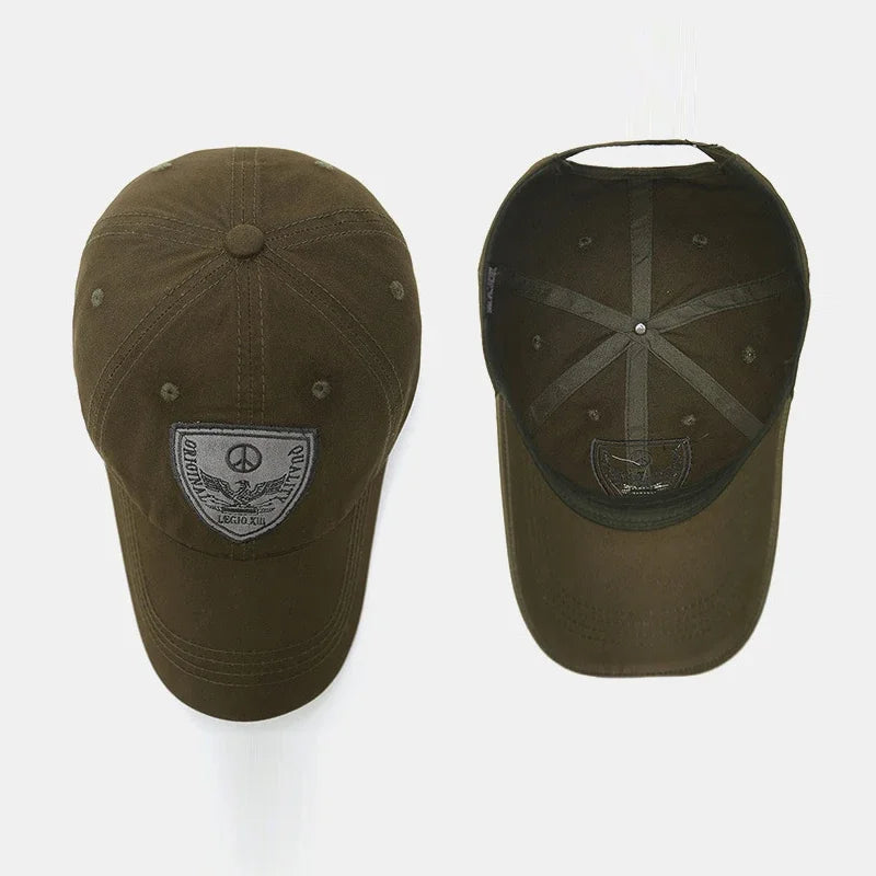 Fashion Classic Soft Top Embroidery Patch Washable Military Cadet Hat Unisex Cotton Outdoor Sport Casual Baseball Cap