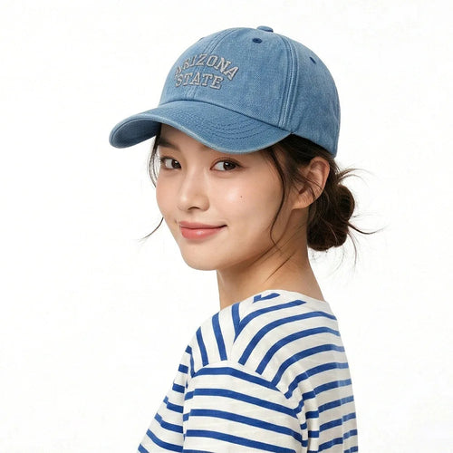 European And American Retro Washed Denim Baseball Cap