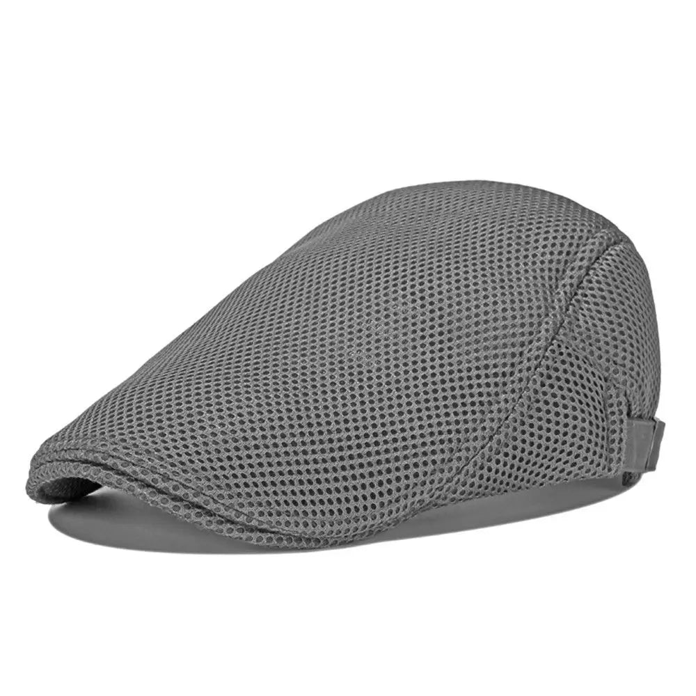 Summer Mesh Newsboy Style Peaked Cap Golf Hat Breathable Beret Hat