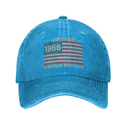 Fashion USA Flag 60 Birthday American 1966 60th Birthday Baseball Cap