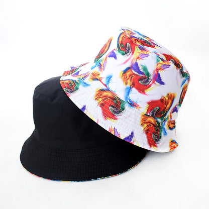 Street Graffiti Men's Bucket Hat Double-Sided Hip Hop Outdoor
