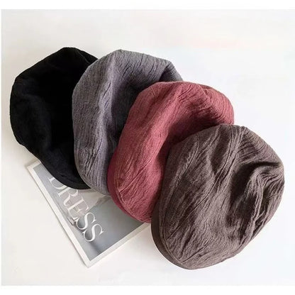 New Natural Linen Berets Men Summer Breathable Sunscreen UV Protection
