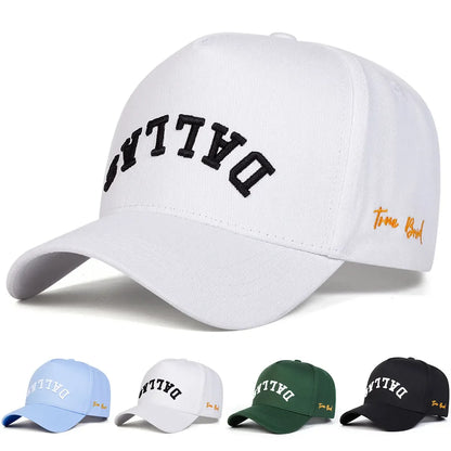 Unisex DALLAS Letter Embroidery Baseball Caps Spring Autumn Outdoor Adjustable Casual Hats Dad Hat Sunscreen Hat