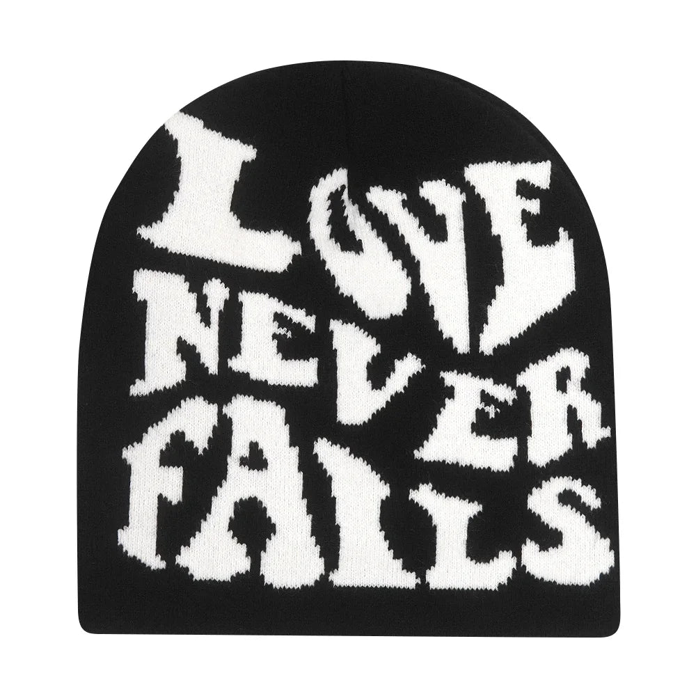 Y2K Letter Knitted Winter Autumn Beanie Cap Men Women