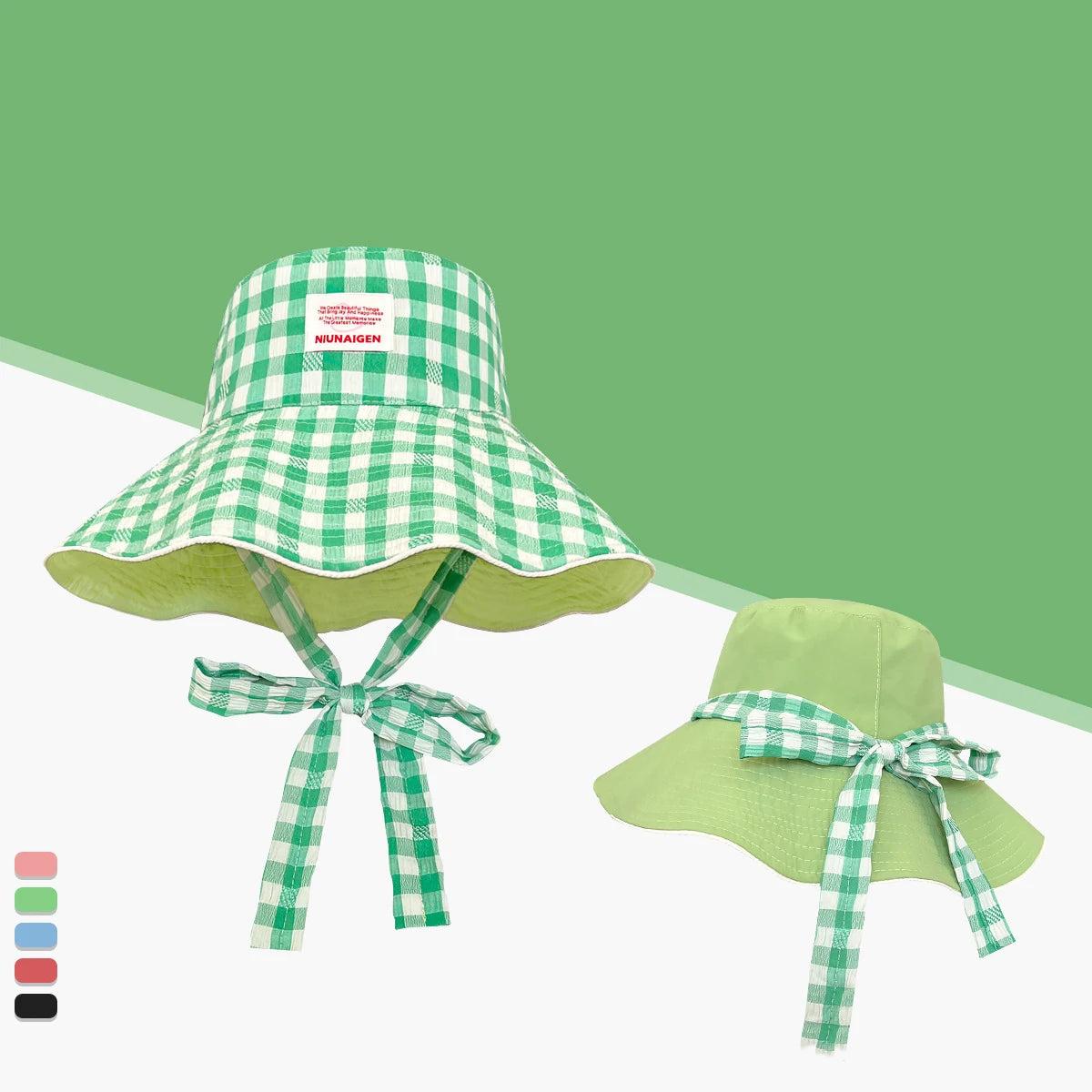 Plaid Fisherman Hat Trendy Seaside Beach Sunshade Hat