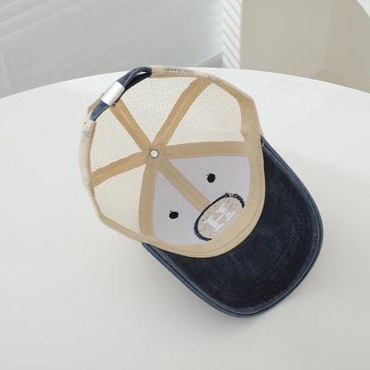 New Outdoor Letter H Children's Hats Summer HAPPY Mesh Baseball Cap Unisex Duck