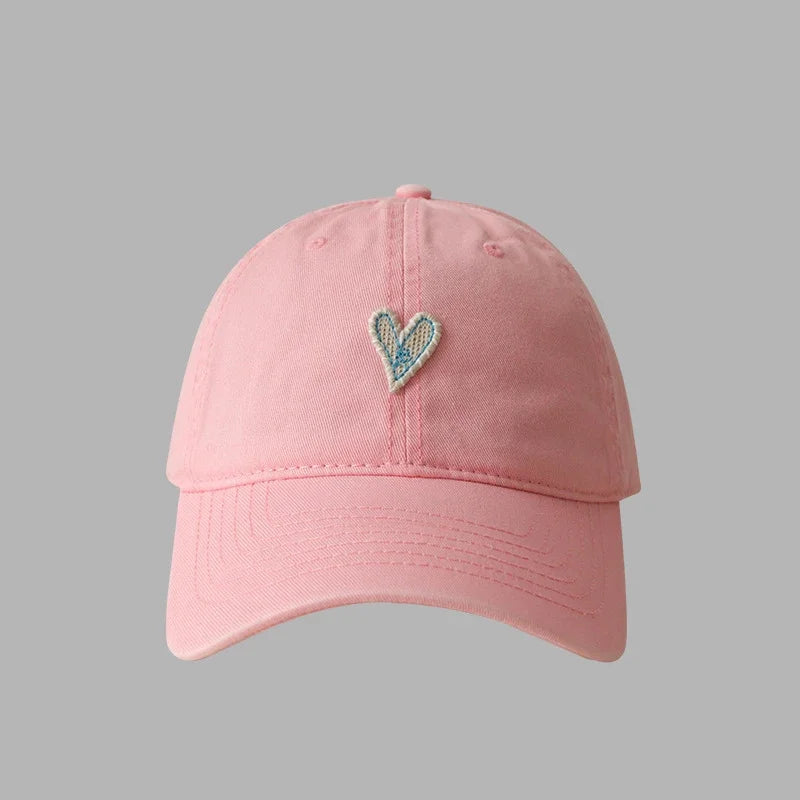 RICYGVM Love Baseball Hat For Men Women Solid Color Duckbill Cap Heart Peaked Cap Cotton Hats Sunshade