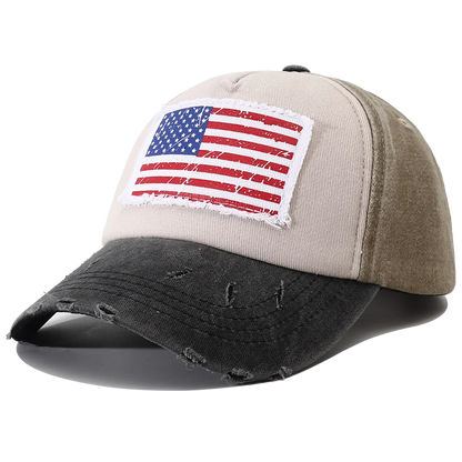 New Designer USA Flag Embroidered Baseball Cap Vintage 5 Panel Snapback