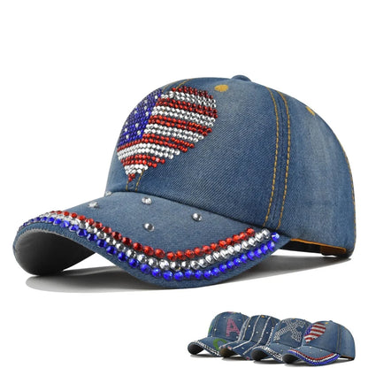 Couple Curved Eave Duckbill Cap Adjustable Denim Sunshade Hat
