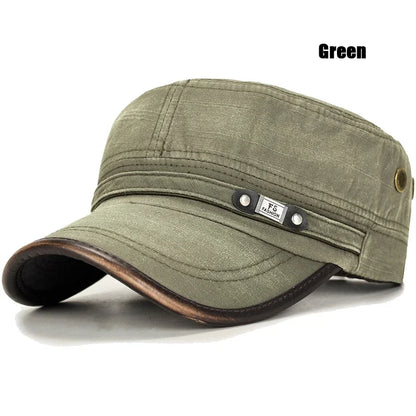 Leather Brim Washed Distressed Cotton Adjustable