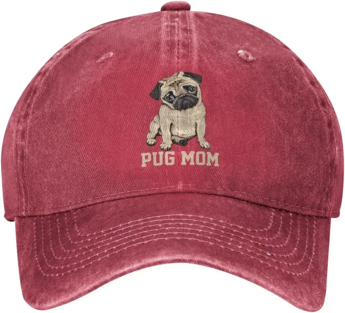 Pug Mom Dog Womens Denim Baseball Cap Mom