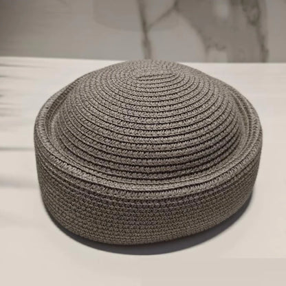 Straw Pillbox Hat Summer Beret Sun Hat