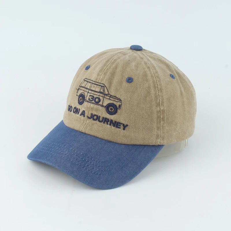 Summer Vintage Baseball Cap Kids Washed Cotton Denim