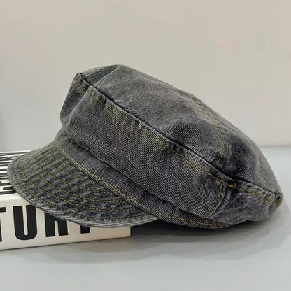New Flat Top Washed Denim Jean Cowboy Hat