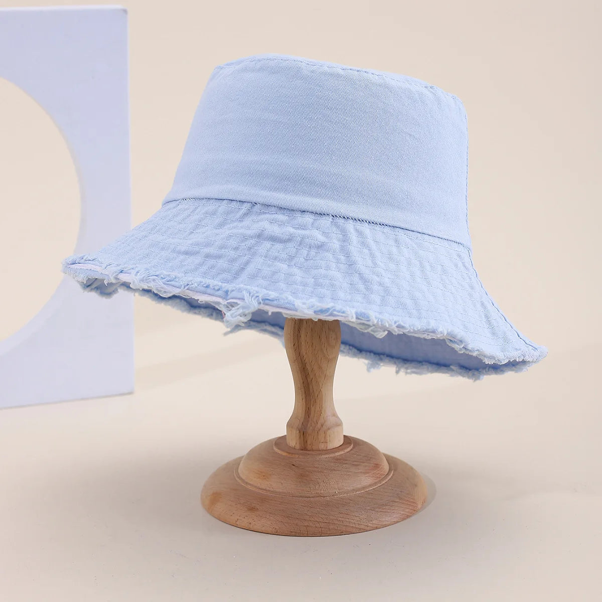 Women American Vintage Distressed Frayed Edge Bucket Hat