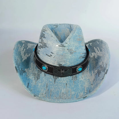 Vintage Tassel Denim Cowboy Hat For Men Women