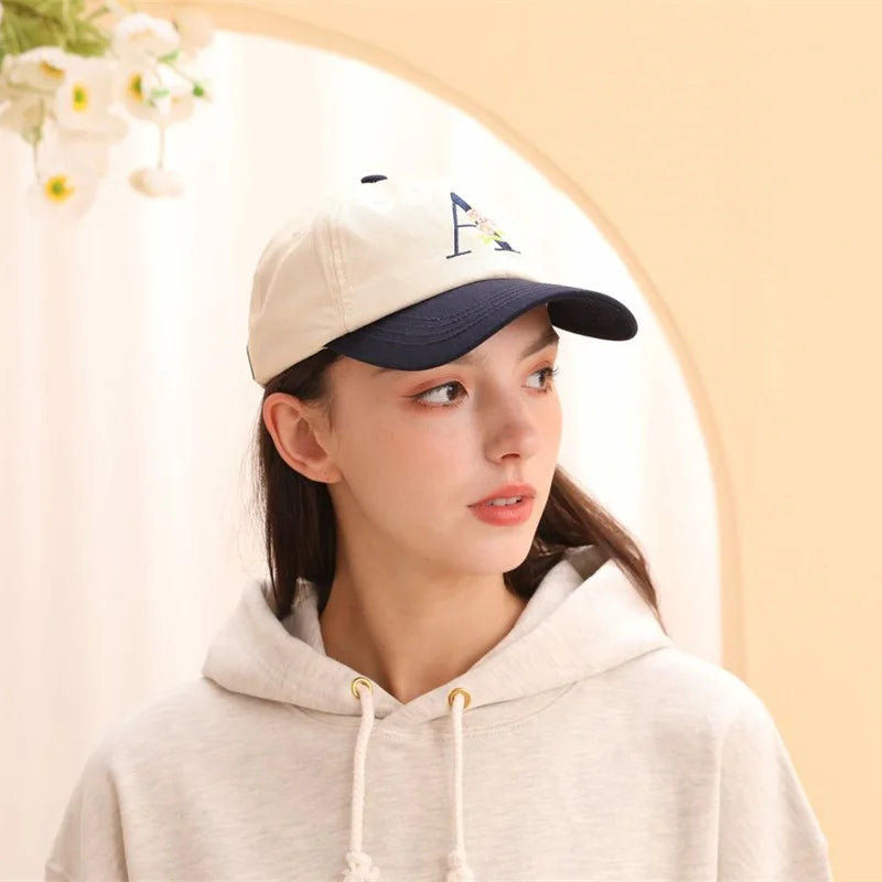 All Love Deserved Floral Embroidery Summer Cap Adjustable Leather Strap