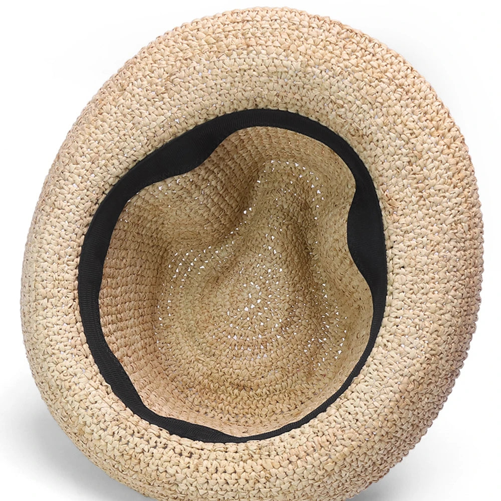 High Quality Raffia Straw Hat Woman Beach Fashion Sun Cap