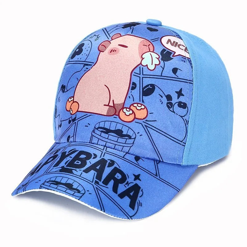 Children's Cartoon Capybara Printed Cap Boys Girls Baseball Cap