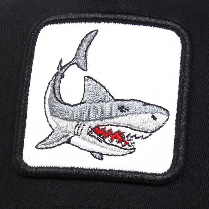 Unisex Shark Patch Embroidery Baseball Net Caps Spring Summer