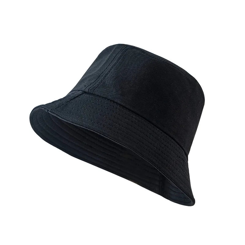 Solid Color Fisherman Hat Korean Trendy Hip Hop Bucket Hat Summer Flat Top Sun Cap Casual Outdoor