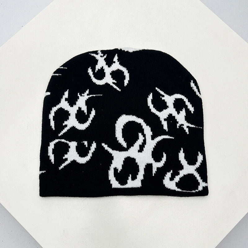 European Style Pattern Wool Knitted Hats Personal Warm Hip Hop