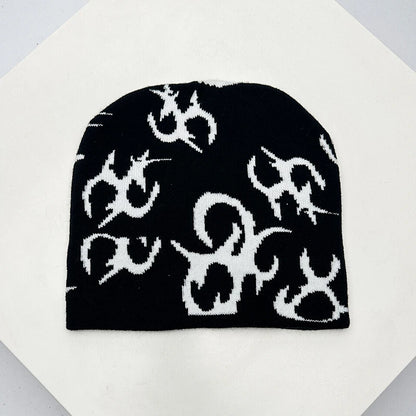 European Style Pattern Wool Knitted Hats Personal Warm Hip Hop