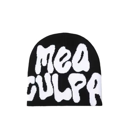 Solid-Color Letter Knitted Hat Winter Hat