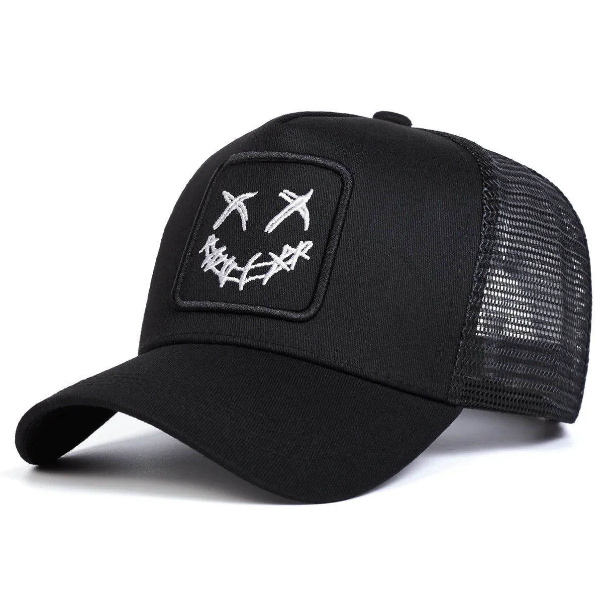 Unisex XX Smiling Face Embroidery Baseball Net Caps Spring and Summer