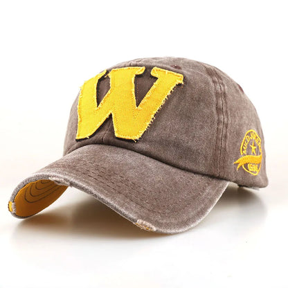 Retro Distressed Style Letter 'W' Baseball Cap