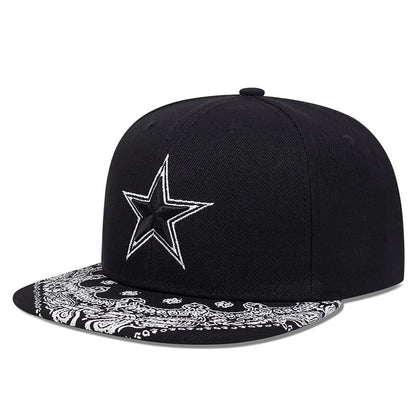 Fashion Embroidery Mens Womens Summer Snapback Cap Cashew Pattern Snapback Hip Hop