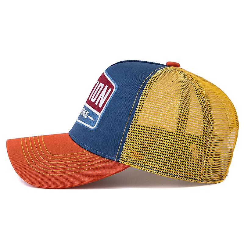 Unisex Baseball Cap Classic Station Letter Pattern Mesh Cap Men And Women