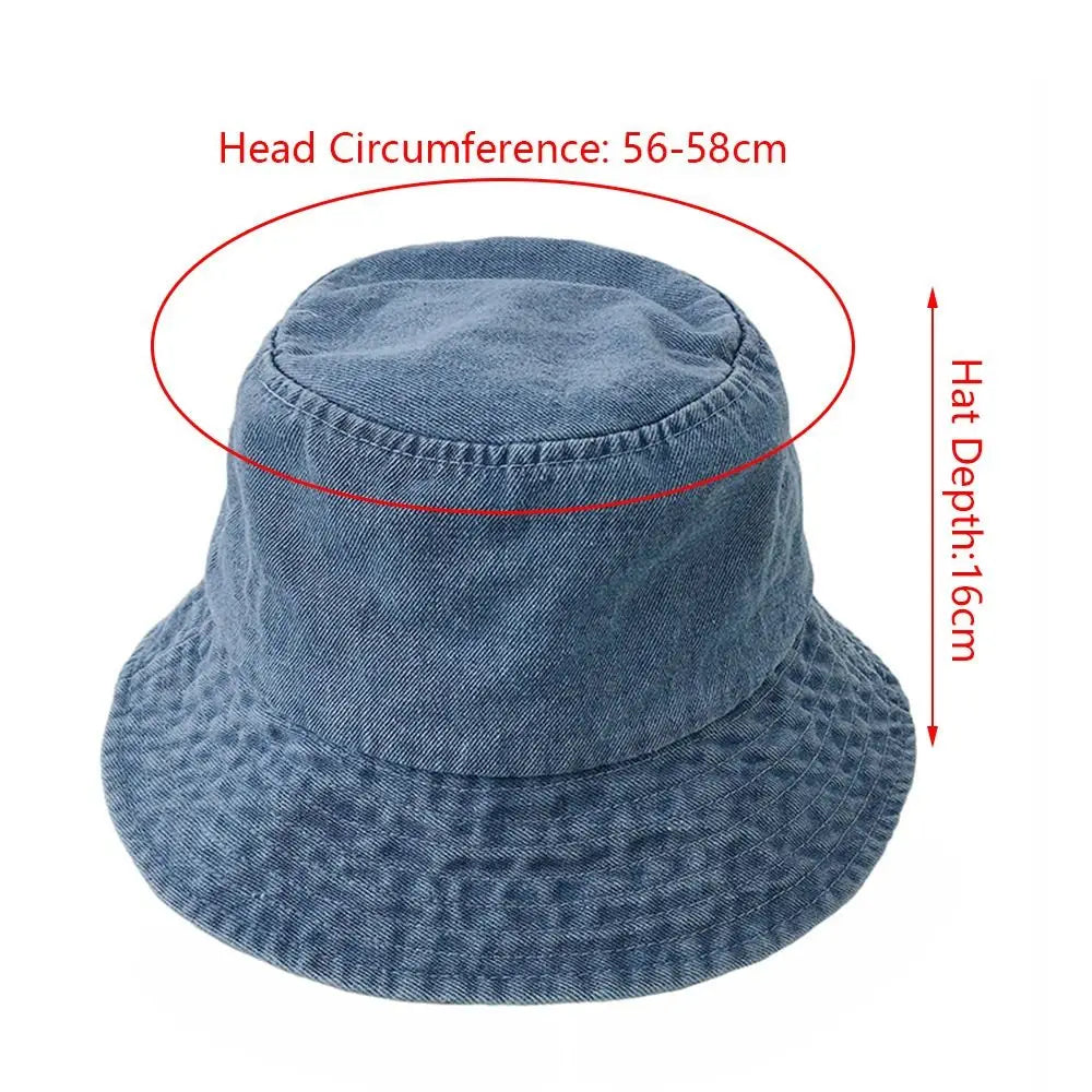 Unisex Cotton Bucket Hats Women Summer Sunscreen Panama Hat