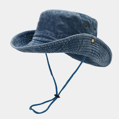 Four Seasons Cotton Solid Bucket Hat Fisherman Hat Outdoor Travel Sun Cap for Men and Women