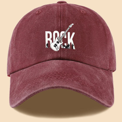 Rock Theme Electric Guitar Print Baseball Cap