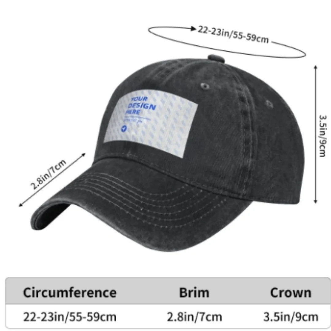 Donkey Head Pattern Vintage Washed Baseball Cap Unisex Adjustable All Season Casual Outdoor Hat