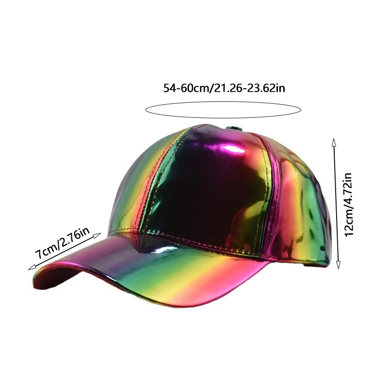 Unisex PU Rainbow Color Changing Baseball Hat