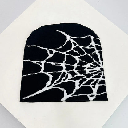 Y2K Web Wool Knitted Hats Hip Hop Warm Gothic Retro