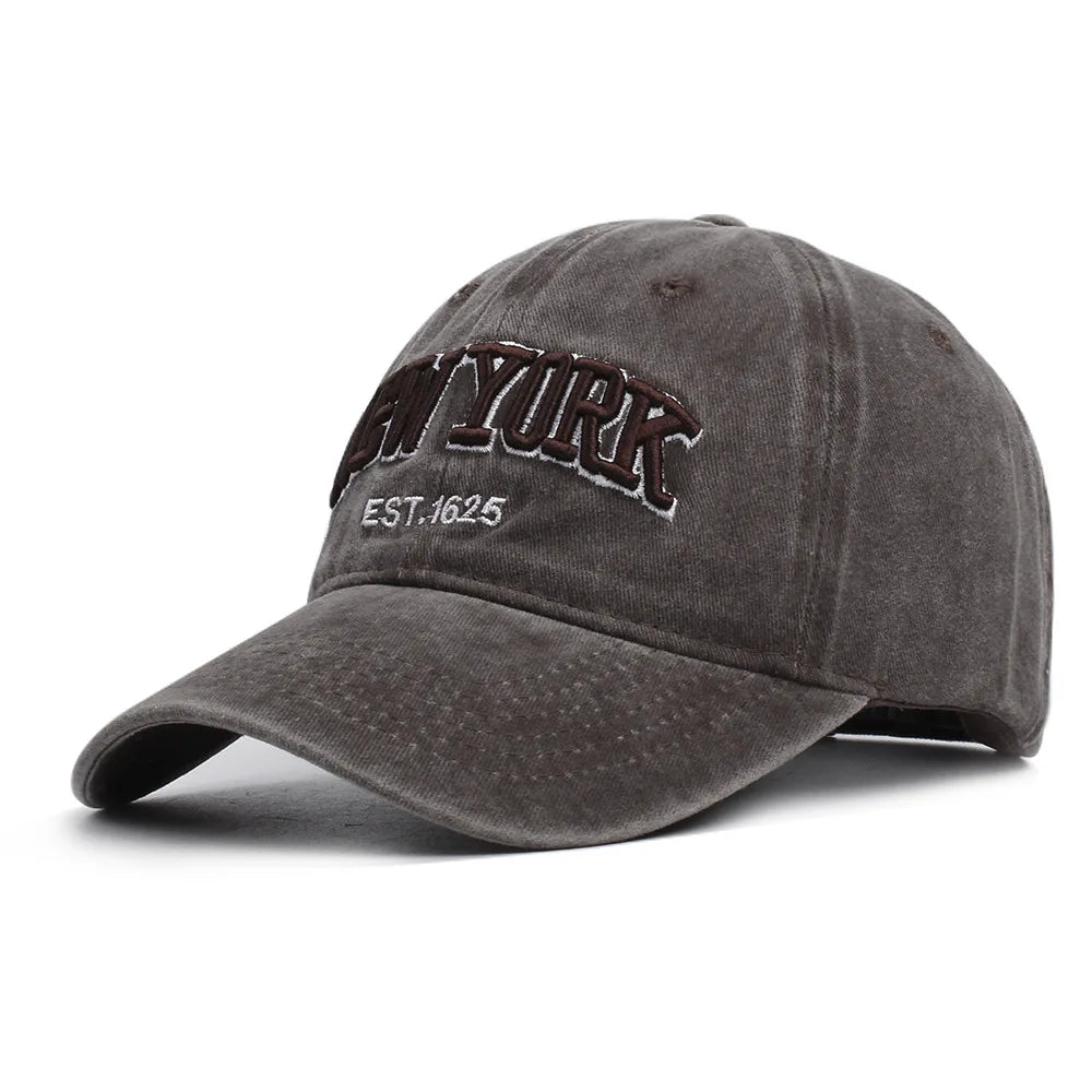 2025 New York Washed Cotton Cap Protection Casquette Dad Hat Outdoors Cap