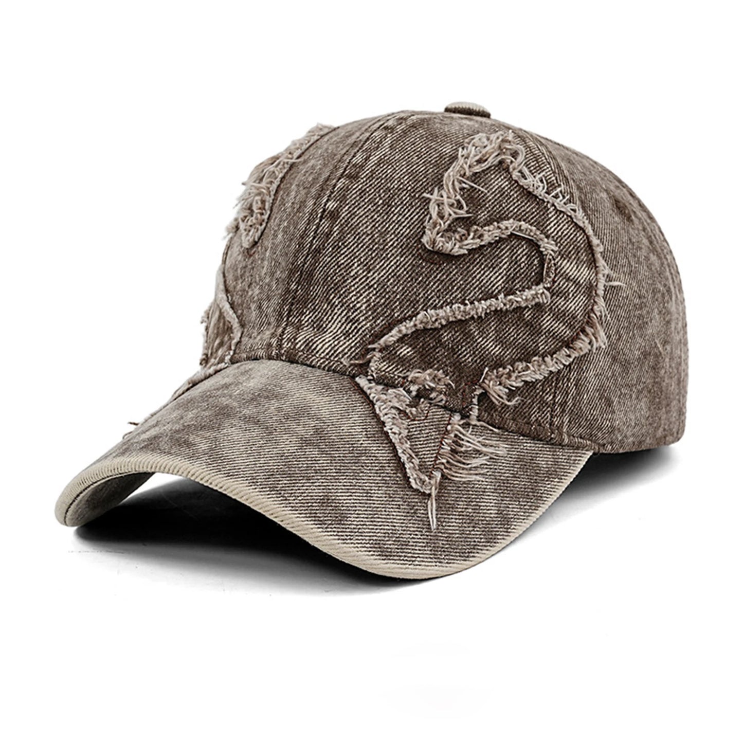 Retro Distressed Patchwork Baseball Cap Outdoor Washed Vintage